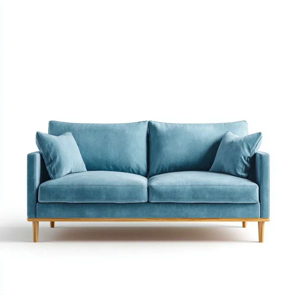 Niebieska dwuosobowa sofa z aksamitu poliestrowego 160 x 85 x 82 cm