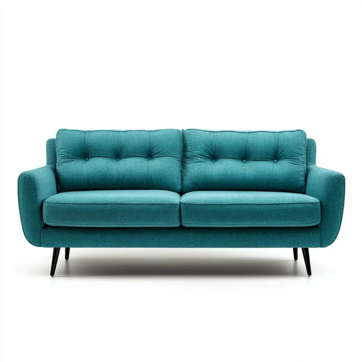 Dwuosobowa sofa turkusowa z tapicerką poliestrową 180 x 88 x 85 cm