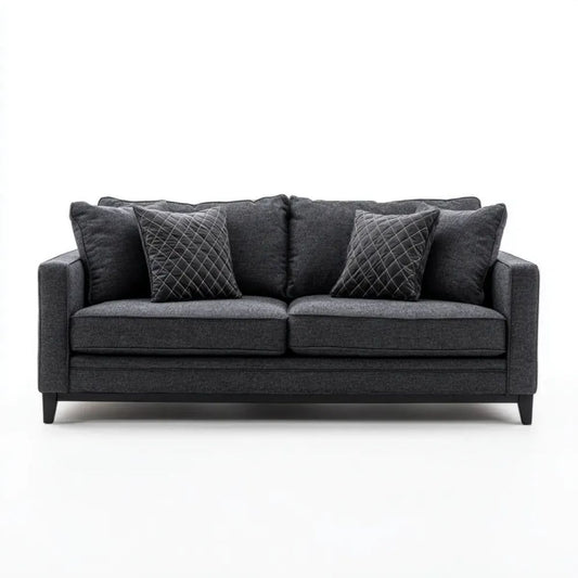 Sofa 3-osobowa grafitowa z tapicerką poliestrową 220 x 90 x 85 cm