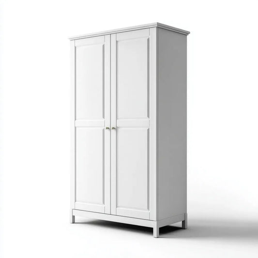 Biała dwudrzwiowa szafa z płyty MDF 80 × 50 × 180 cm